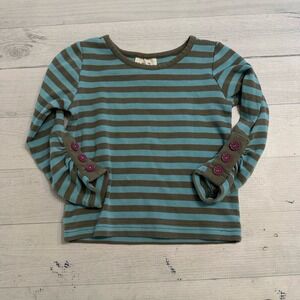 Matilda Jane baby girls blue and brow striped long sleeve shirt 12 months
